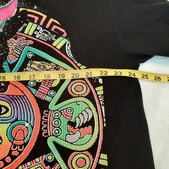 Men's Black T-Shirt with A Sprit Dog in Multiple Neon Colors. Cozumel Mexico - Picture 5 of 5